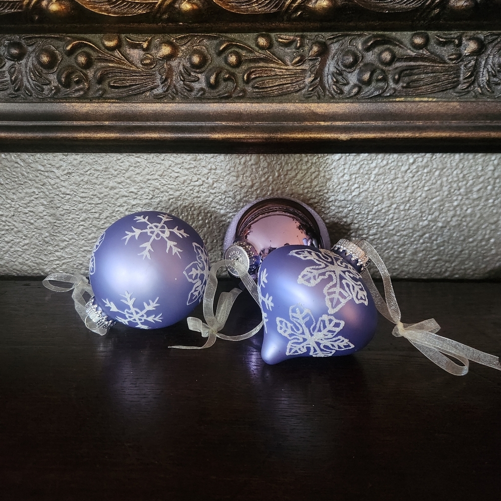 Lilac Purple Glass Ornaments